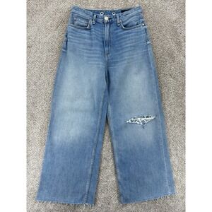 Rag & Bone Ruth Super High Waist Ankle Wide Leg Jeans Womens 27 Blue Light Wash